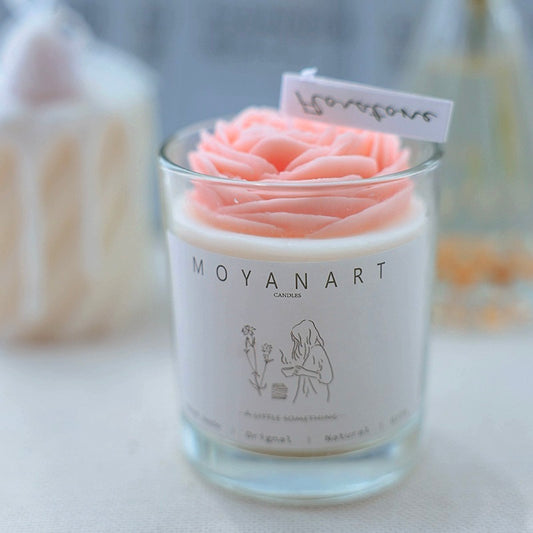 Romantic Pink Rose Candle in Glass Jar | Classic Collection