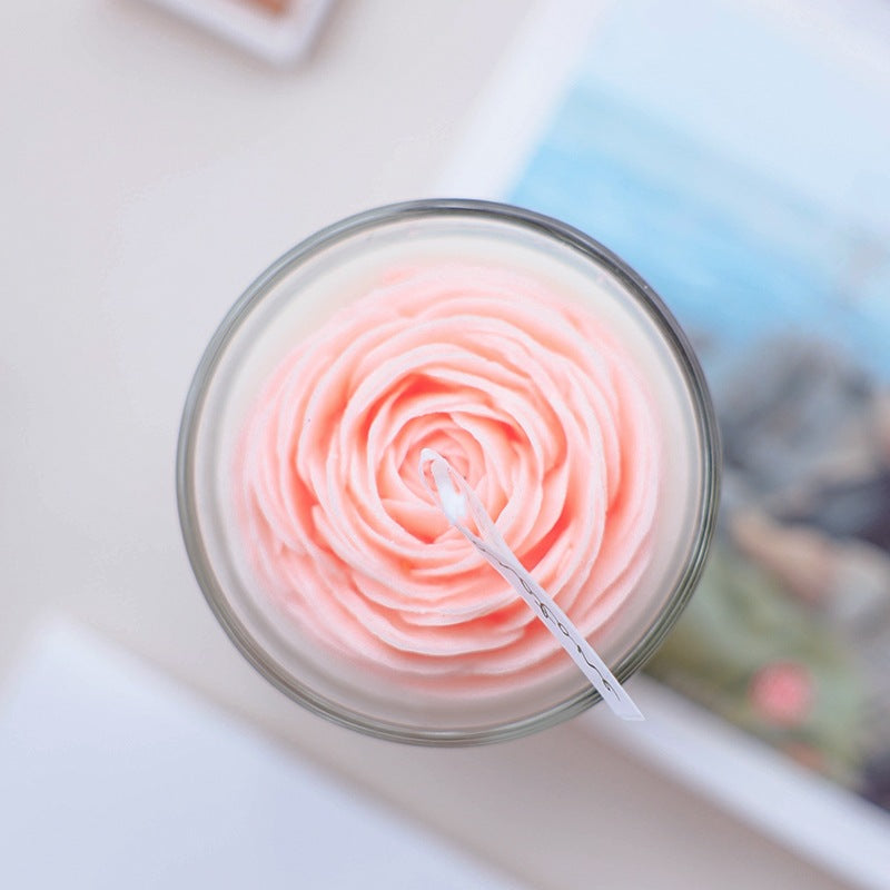 Romantic Pink Rose Candle in Glass Jar | Classic Collection